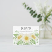 RSVP Online Daisy Waterverf Floral Wedding Informatiekaartje (Staand voorkant)