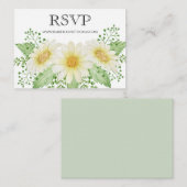 RSVP Online Daisy Waterverf Floral Wedding Informatiekaartje (Voorkant / Achterkant)