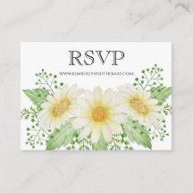 RSVP Online Daisy Waterverf Floral Wedding