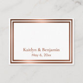 RSVP Online Eenvoudig Elegant Koper op Wit Informatiekaartje (Achterkant)