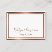 RSVP Online Eenvoudig Elegant Koper op Wit Informatiekaartje (Achterkant)