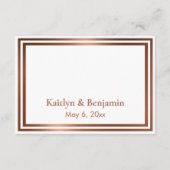 RSVP Online Eenvoudig Elegant Koper op Wit Informatiekaartje (Achterkant)