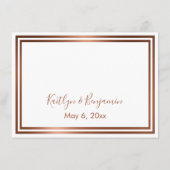 RSVP Online Eenvoudig Elegant Koper op Wit Informatiekaartje (Achterkant)