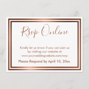 RSVP Online Eenvoudig Elegant Koper op Wit Informatiekaartje