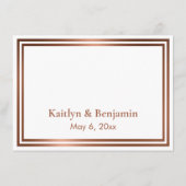 RSVP Online Eenvoudig Elegant Koper op Wit Informatiekaartje (Achterkant)