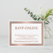 RSVP Online Eenvoudig Elegant Koper op Wit Informatiekaartje (Staand voorkant)