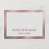 RSVP Online Eenvoudig Elegant Roos Goud op Grijs Informatiekaartje (Achterkant)