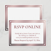 RSVP Online Eenvoudig Elegant Roos Goud op Wit Informatiekaartje (Voorkant / Achterkant)