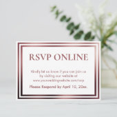 RSVP Online Eenvoudig Elegant Roos Goud op Wit Informatiekaartje (Staand voorkant)