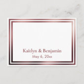 RSVP Online Eenvoudig Elegant Roos Goud op Wit Informatiekaartje (Achterkant)