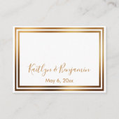 RSVP Online Eenvoudig legant Gold en wit Informatiekaartje (Achterkant)