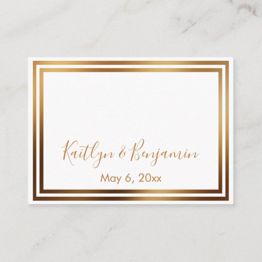 RSVP Online Eenvoudig legant Gold en wit Informatiekaartje (Achterkant)