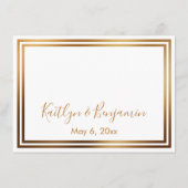 RSVP Online Eenvoudige Elegante Gouden Grenzen op  Informatiekaartje (Achterkant)