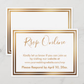 RSVP Online Eenvoudige Elegante Gouden Grenzen op  Informatiekaartje (Voorkant / Achterkant)