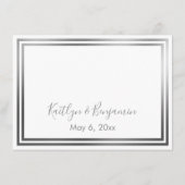 RSVP Online Eenvoudige Elegante Zilveren en Witte  Informatiekaartje (Achterkant)