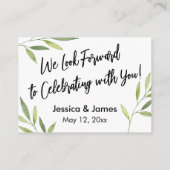 RSVP Online Green Foliage Weddenschap Enclosure Ca Informatiekaartje (Achterkant)