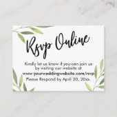 RSVP Online Green Foliage Weddenschap Enclosure Ca Informatiekaartje (Voorkant)