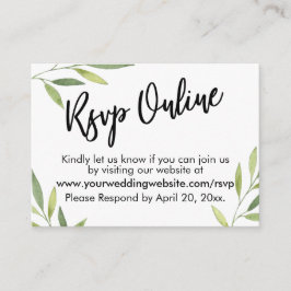 RSVP Online Green Foliage Weddenschap Enclosure Ca Informatiekaartje