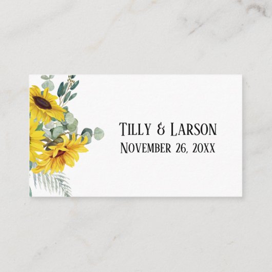 RSVP Online Handschrift Zonnebloem & Eucalyptus Informatiekaartje (Achterkant)