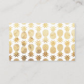 RSVP Online Kaart met Gold Pineapples & Script Visitekaartje (Achterkant)