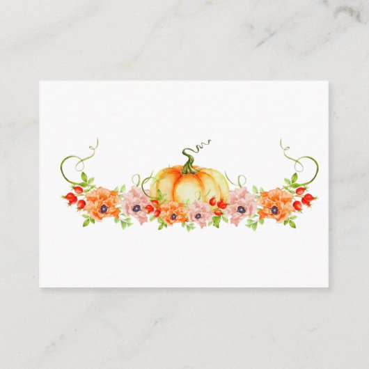 RSVP Online Little Pumpkin Floral Baby shower Informatiekaartje (Achterkant)