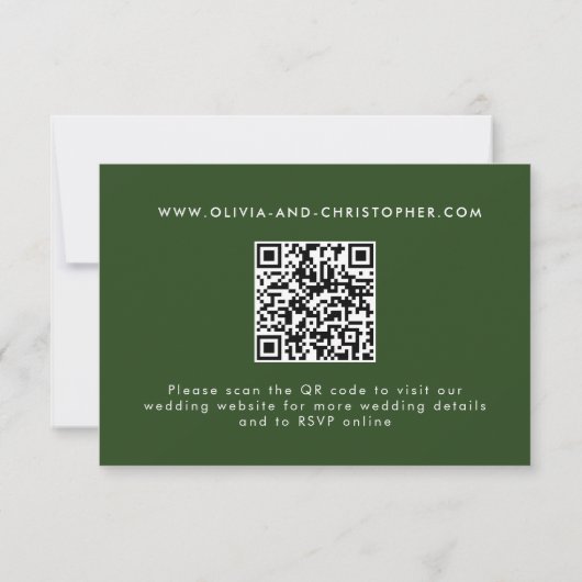RSVP online minimalistisch vet met QR-code (Achterkant)