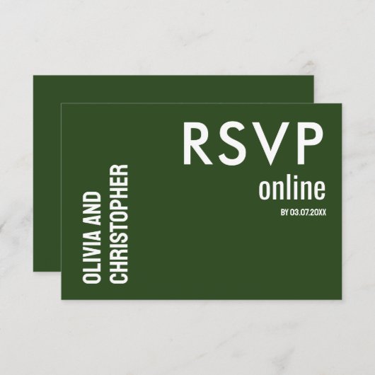 RSVP online minimalistisch vet met QR-code (Voorkant / Achterkant)