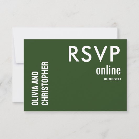 RSVP online minimalistisch vet met QR-code Kaartje (Voorkant)