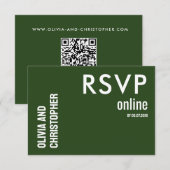 RSVP online minimalistisch vet met QR-code Kaartje (Voorkant / Achterkant)