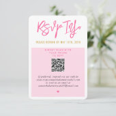 RSVP ONLINE mooie roze witte harten gouden qrcode (Staand voorkant)