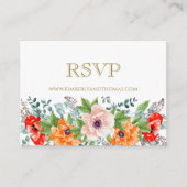 RSVP Online Poppies Waterverf Floral Wedding Kaart (Voorkant)