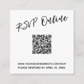 RSVP Online QR-code minimalistische huwelijkscript Informatiekaartje (Voorkant)