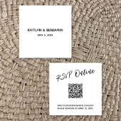RSVP Online QR-code minimalistische huwelijkscript Informatiekaartje