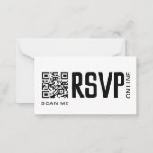 RSVP Online QR Code Weddenschap Website Notitiekaartje (Voorkant)