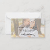 RSVP Online QR Code Weddenschap Website Notitiekaartje (Achterkant)