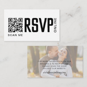RSVP Online QR Code Weddenschap Website Notitiekaartje
