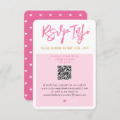 RSVP ONLINE  roze witte harten gouden qrcode (Voorkant / Achterkant)