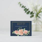 RSVP Online Rozen Waterverf Floral Wedding Enclos Informatiekaartje (Staand voorkant)