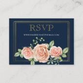 RSVP Online Rozen Waterverf Floral Wedding Enclos Informatiekaartje (Voorkant)