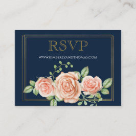 RSVP Online Rozen Waterverf Floral Wedding Enclos Informatiekaartje