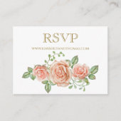 RSVP Online Rozen Waterverf Floral Wedding Informatiekaartje (Voorkant)