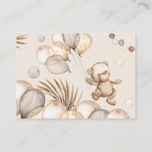 RSVP Online Teddy Bear Baby Baby Informatiekaartje (Achterkant)