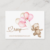RSVP Online Teddy Bear Baby Baby shower Enclo Informatiekaartje (Voorkant)