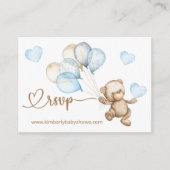 RSVP Online Teddy Bear Baby Baby shower Enclo Informatiekaartje (Voorkant)