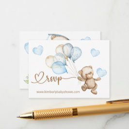 RSVP Online Teddy Bear Baby Baby shower Enclo Informatiekaartje