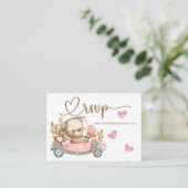 RSVP Online Teddy Bear Baby Baby shower Enclo Informatiekaartje (Staand voorkant)