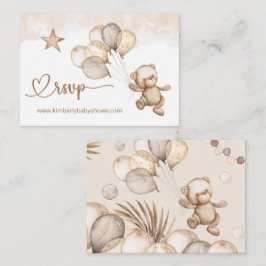 RSVP Online Teddy Bear Baby Baby shower Informatiekaartje