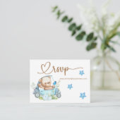 RSVP Online Teddy Bear Baby Baby shower Informatiekaartje (Staand voorkant)