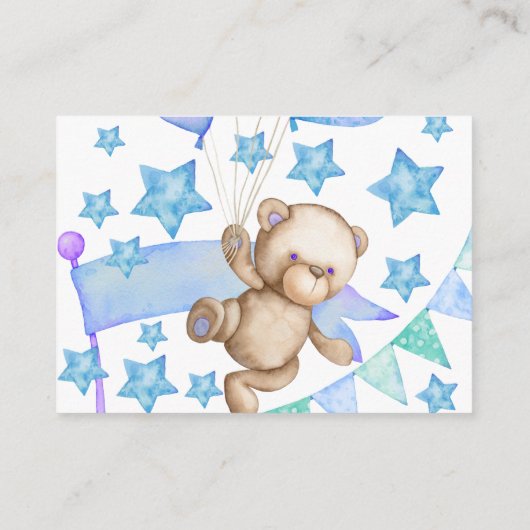 RSVP Online Teddy Bear Baby Baby shower Informatiekaartje (Achterkant)