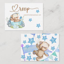 RSVP Online Teddy Bear Baby Baby shower Informatiekaartje